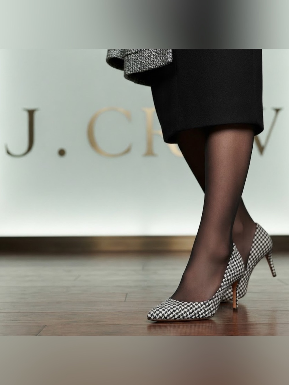 Authentic J. Crew designer gingham fabric heels pumps 8.5